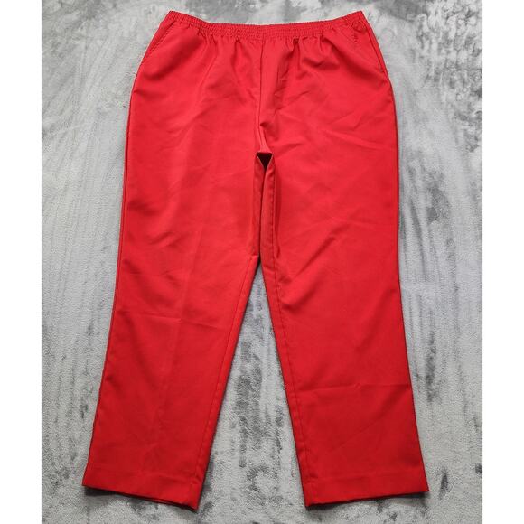 Blair Pants Womens 22W Plus Red Elastic Waist Pull On High Rise Tapered Pockets - Picture 1 of 9